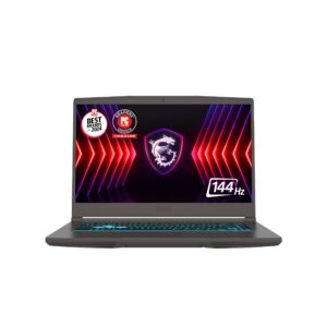 Portátil gaming FHD MSI Thin A15 de 15.6 pulgadas y 144 Hz: Ryzen 5-7535HS, NVIDIA Geforce RTX 2050, DDR5 de 8 GB, unidad de estado sólido (SSD) NVMe de 512 GB, Cooler Boost 5, Win 11: color negro
