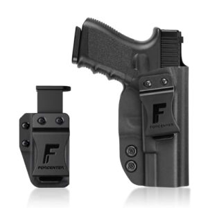 Forcenter IWB Kydex Holster for Glock 19, 19X, 17, 23, 26, 32, 44, 45 Gen (1-5) Pistols & Mag Holster, Compatible with 9mm/.40 Double Stack